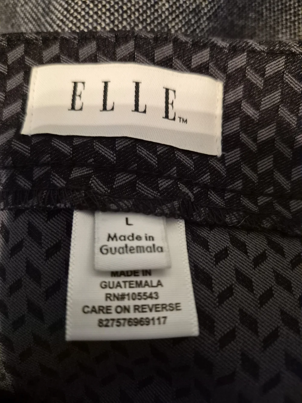 Elle Navy Black Textured Pencil Skirt Large